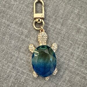 True to Form Blue and Gold Turtle/Sea Turtle Bag Charm/Keychain
